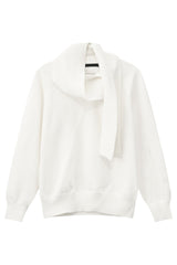 Detachable Scarf V-Neck Sweater