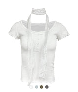 レーシーリボンレイヤードTシャツ