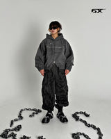 6X Pigment hooded zip-up (Washing Vintage Grey)