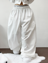 STREET PATCH WIDE PANTS 🤎🤍🖤3COLOR