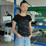 Drape Banded Tube Top Black
