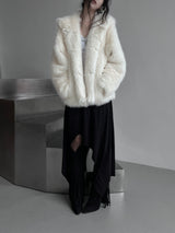 lisa faux fur hooded jacket (2color)