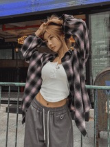 アンプデッキチェックシャツ