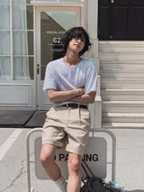 [LANARCH] ベーシックUネック半袖Tシャツ