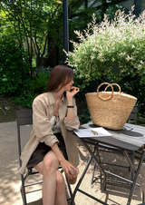 Lloyd Bamboo Rattan Shoulder Bag / 2 colors