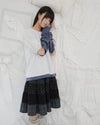 Blooming garden patchwork skirt / black
