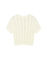 Sheer Crop Knit Top (IVORY)
