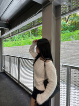  Milk tea angora long sleeve boat neck vertical knit top (5 colors)