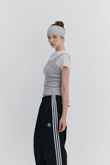 【MADE】 Stripe Cropped T-Shirts_Ivory