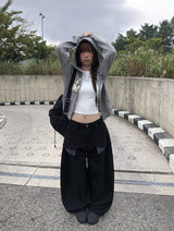 Flick Check Wide Cotton Balloon Pants