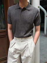 [MUSCLE FIT] Cross cable half collor knit(3color)