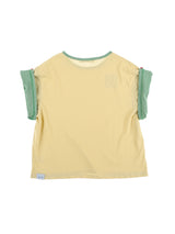 ボタンダブルスリーブレスTシャツ (イエロー)