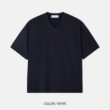 LMN サマーレイヤリングクロップVネック半袖Tシャツ (8 colors)