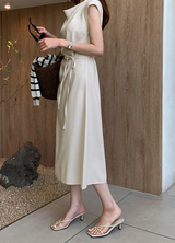 De Mer Drape Shirred Long Dress / 2 colors