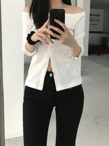 Lace off-shoulder T-shirt (3 colors)