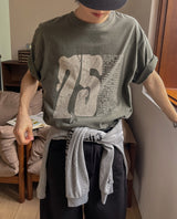 Pauline 75 レタリングピグメント半袖Tシャツ