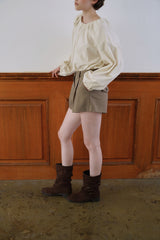 Suede buckle boots_brown