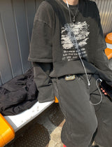 No.0717 BL レイヤードオーバーTシャツ