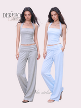 Object Sleeveless Flare Pants Sweat Suit Set (SET)