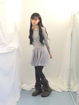 line and pleated dress
