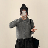 Monet Snap Color Scheme Point Boxy Knit Cardigan