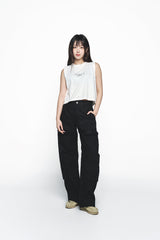 25SS ベーシックロゴウーマンクロップスリーブレス  クリーム