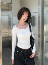 Chaerin Deep U-Neck Two-Way Layered T-Shirt