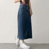  Sundy Charlang Cool Denim Long Skirt [Short & Basic Selection] Lyocell Fabric