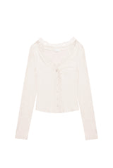 Cream donuts sheer cardigan, Milk Tea