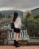 Part denim short pants