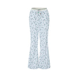 floral terry pants grey