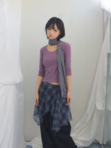 U-Neck Three-Quarter Slim Line Cotton Top