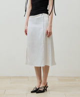 TINY DOT SLIT SKIRT / WHITE
