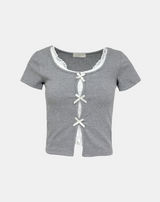 ベリーレースリボンTシャツ