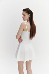 Wave Flare Dress Ivory
