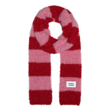 sleeve fluffy stripe muffler (red)