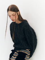 Knit Pocket Skirt (Navy)