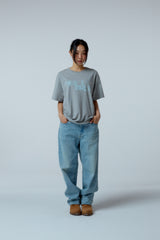 EEERRR Distorted logo over-crop fit T-shirt (Melange)