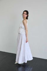 PEARL HALTERNECK TOP / WHITE