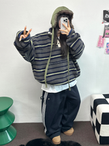 FLEECE❤TRACK LINE 3 LINE LONG PANTS ❤🖤🤍💙🩶5COLOR