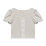 レースパフTシャツ (Grey)