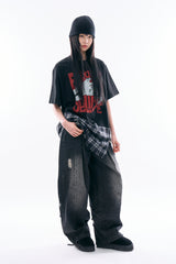 Stillwell distressed wide denim