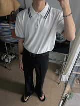 ASCLO Clean Collar Short Sleeve Knit (3color)