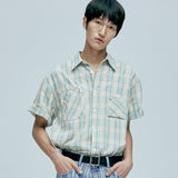 cig plaid 2 pocket work shirts green