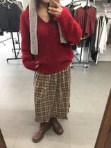 [MD Pick]Wool-Touch Brush V-Neck Knit (4 Colors)