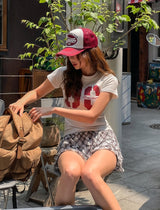 90 Printing Short Sleeve Slim T-shirt