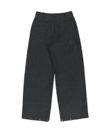 C DOUBLE LOOP WIDE WOOL SLACKS_CHARCOAL