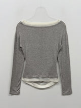 Layered Shirring Boat Neck T-Shirt