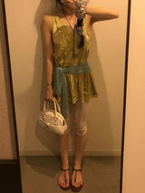Dear. Antique Satin Lace Slip Mini Dress