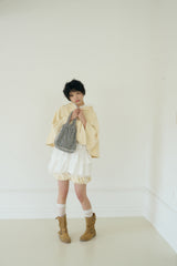 VANILLA TERRY HOOD CAPE (CREAM)